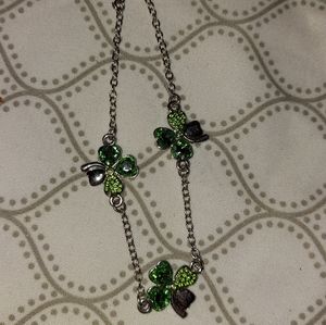 NEW St Patricks Day Bracelet Silver Shamrocks Green St Paddy's Day Irish Luck